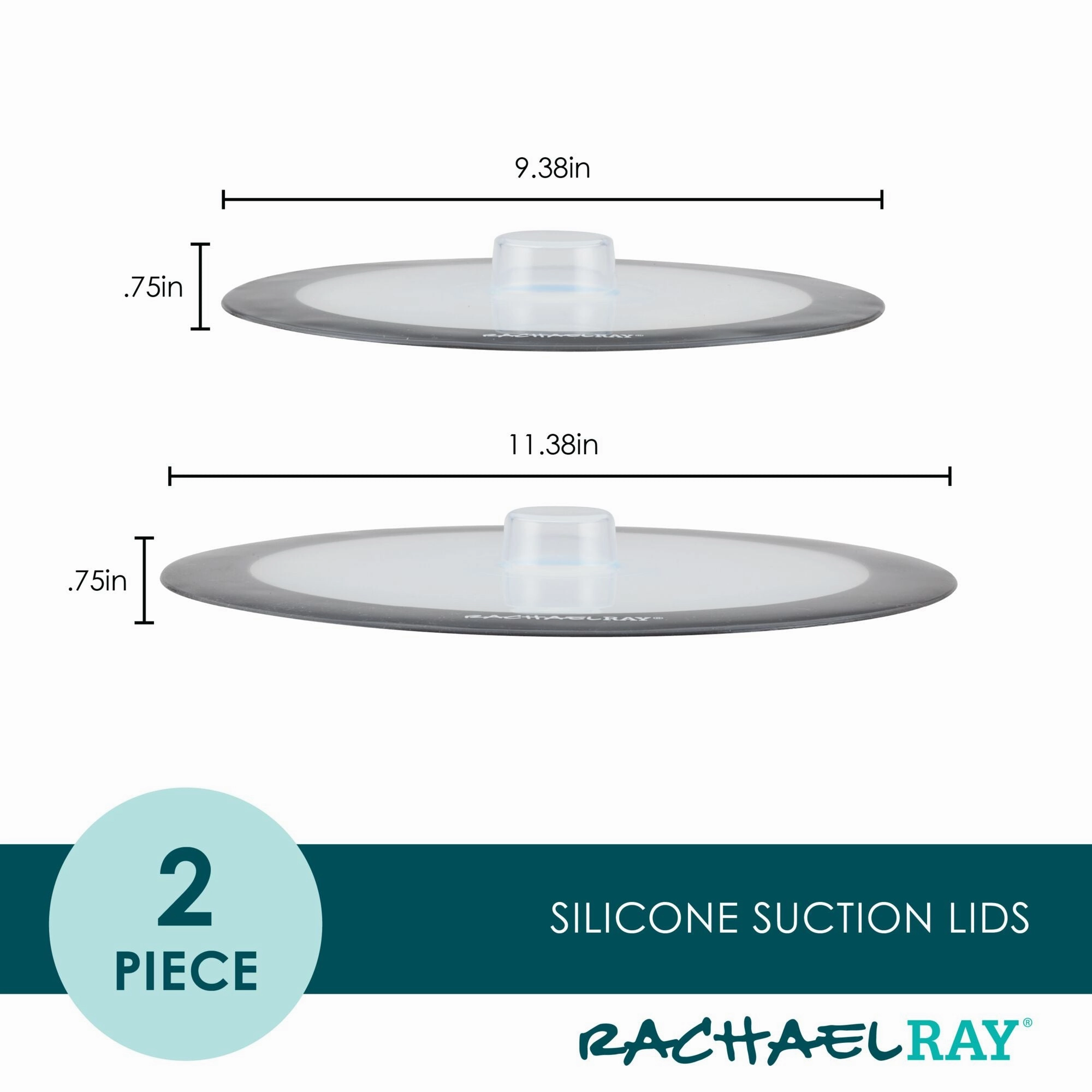 2-Piece Silicone Suction Lid Set
