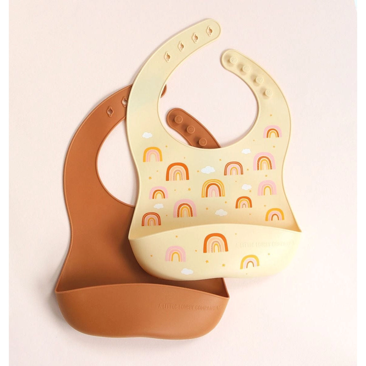 A Little Lovely Company Silicone Bibs Set of 2: Rainbows