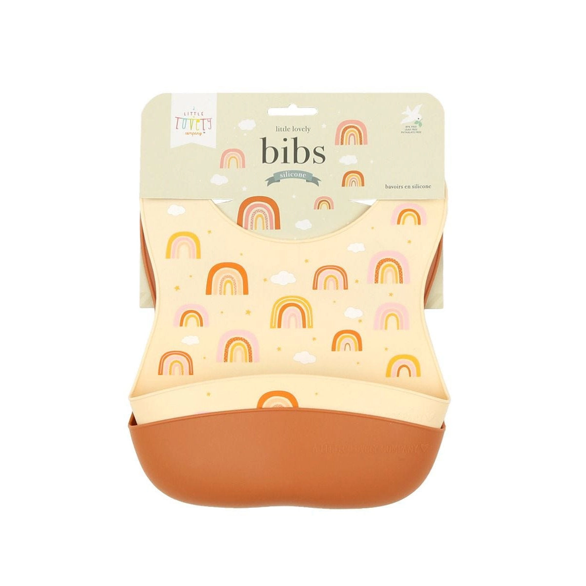 A Little Lovely Company Silicone Bibs Set of 2: Rainbows