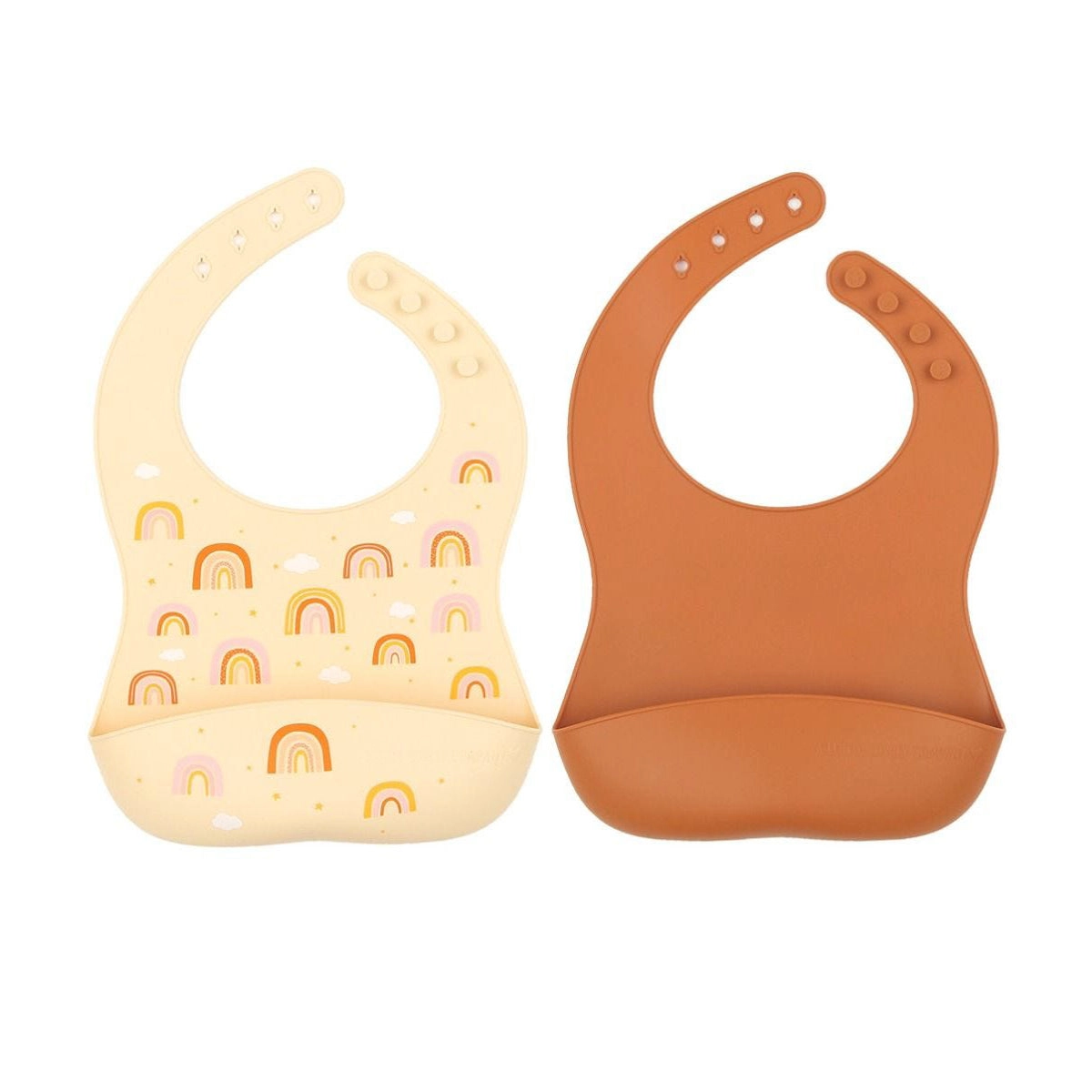 A Little Lovely Company Silicone Bibs Set of 2: Rainbows
