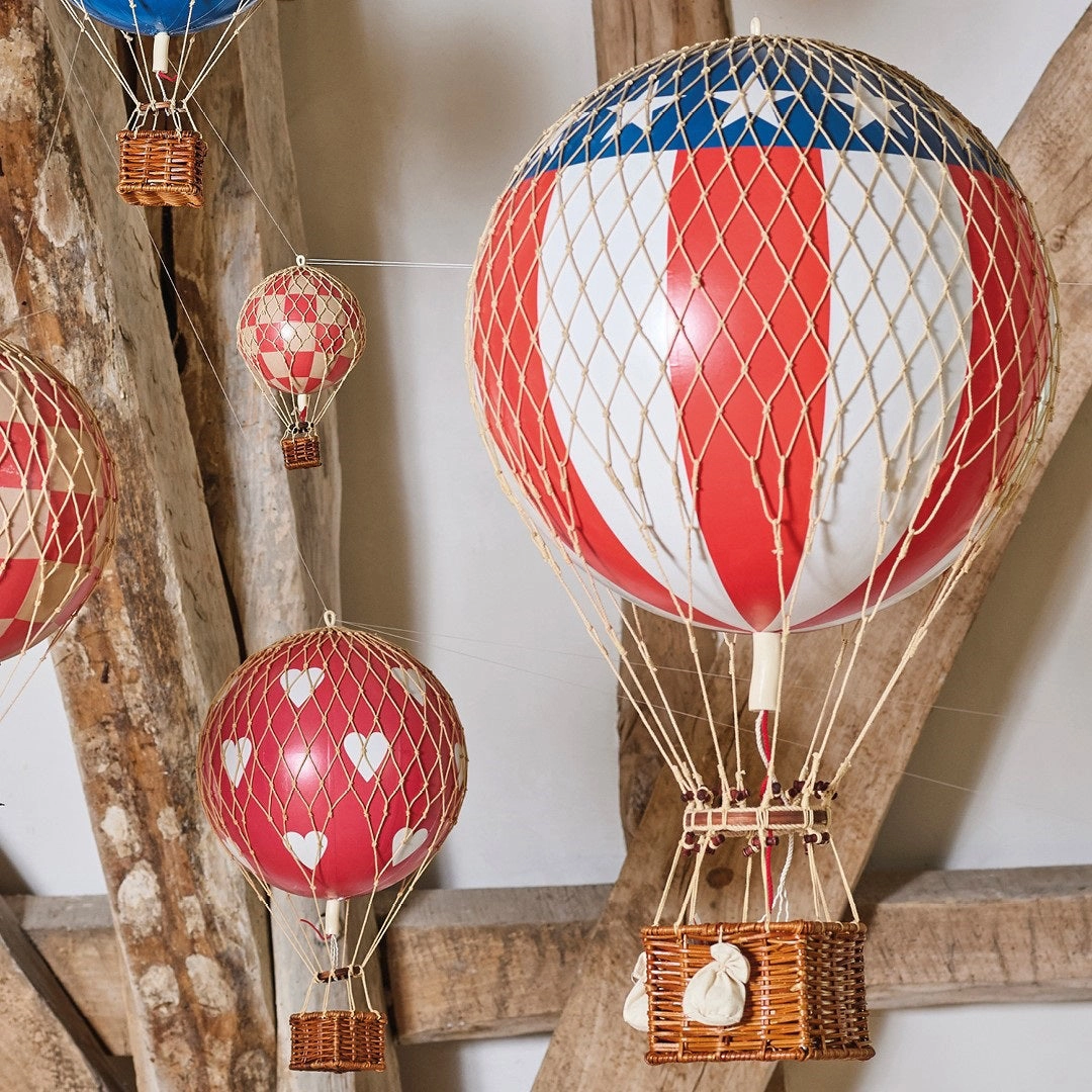 Authentic Models Royal Aero. Red Hearts - Hot Air Balloon Hanging Decor - 56cm