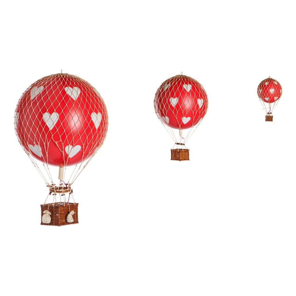 Authentic Models Royal Aero. Red Hearts - Hot Air Balloon Hanging Decor - 56cm
