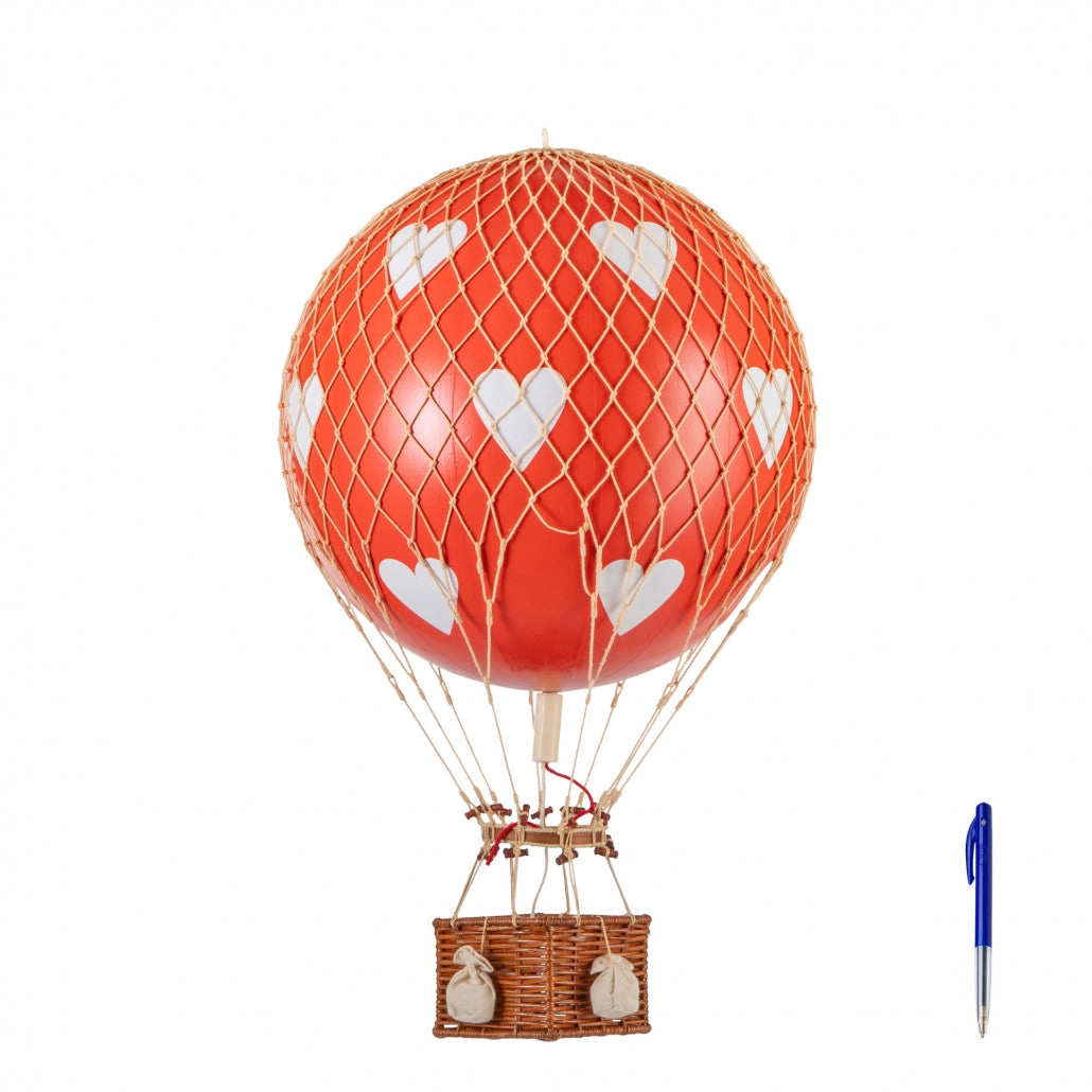 Authentic Models Royal Aero. Red Hearts - Hot Air Balloon Hanging Decor - 56cm