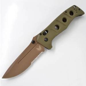 Benchmade Folding Knife - Adamas Flat Dark Earth Blade OD Green G10 Handle | 275SFE-2