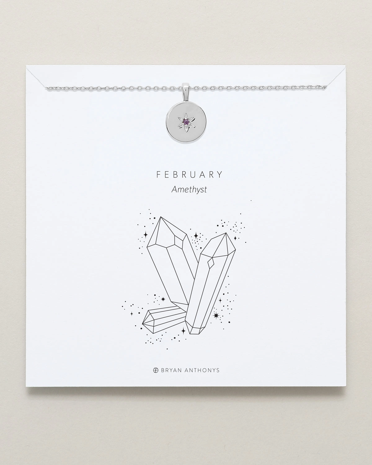 Birthstone Pendant Necklace — Amethyst