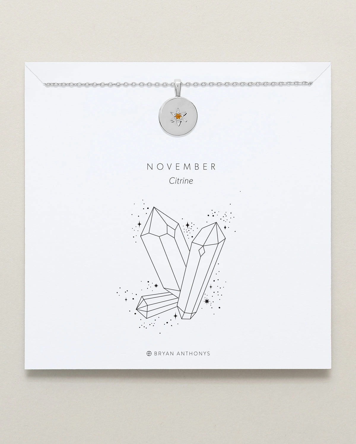 Birthstone Pendant Necklace — Citrine