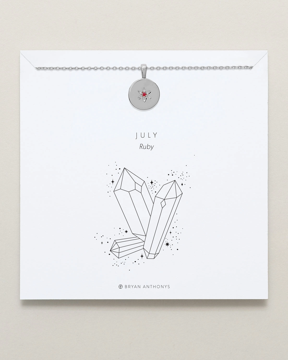 Birthstone Pendant Necklace — Ruby