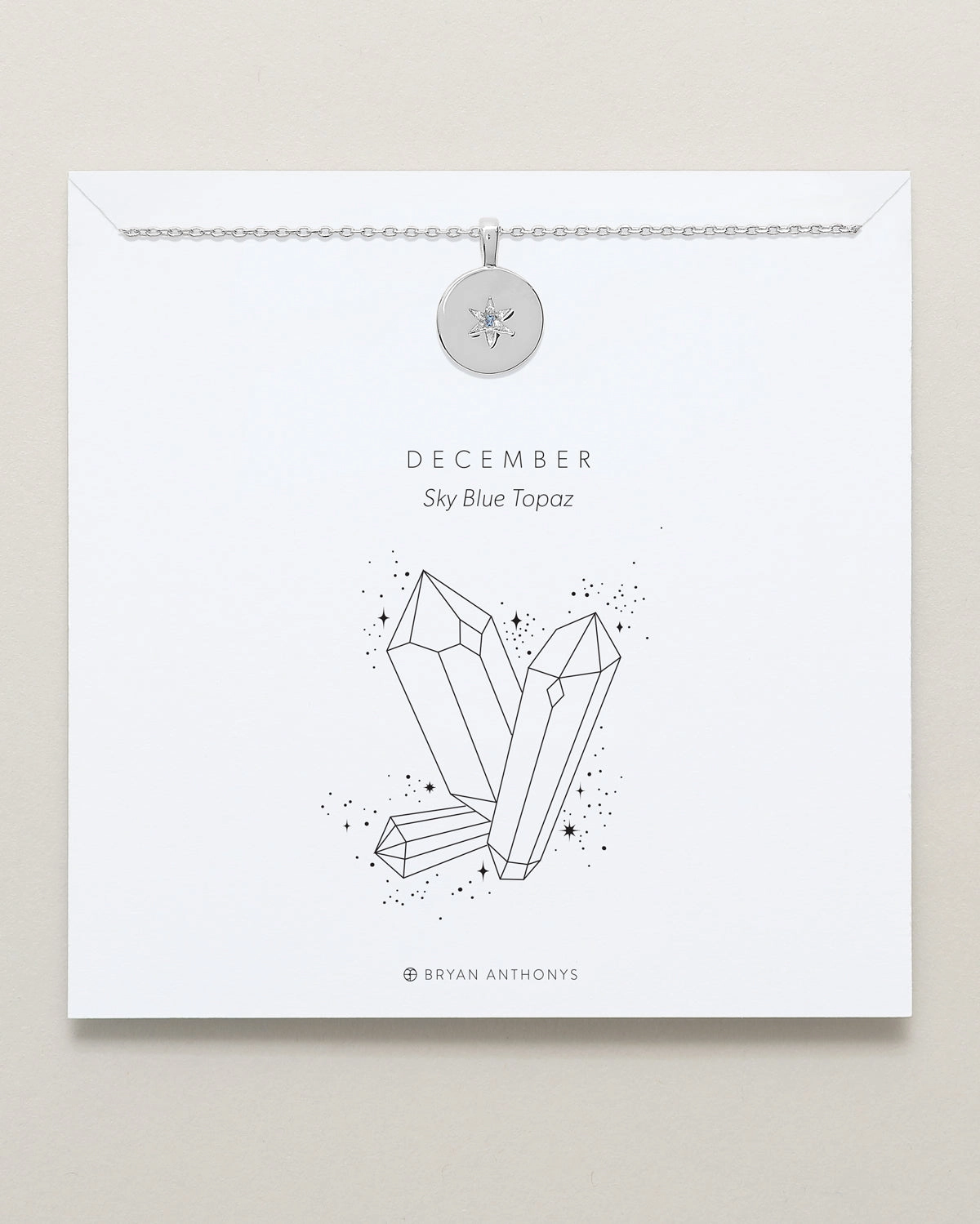 Birthstone Pendant Necklace — Sky Blue Topaz