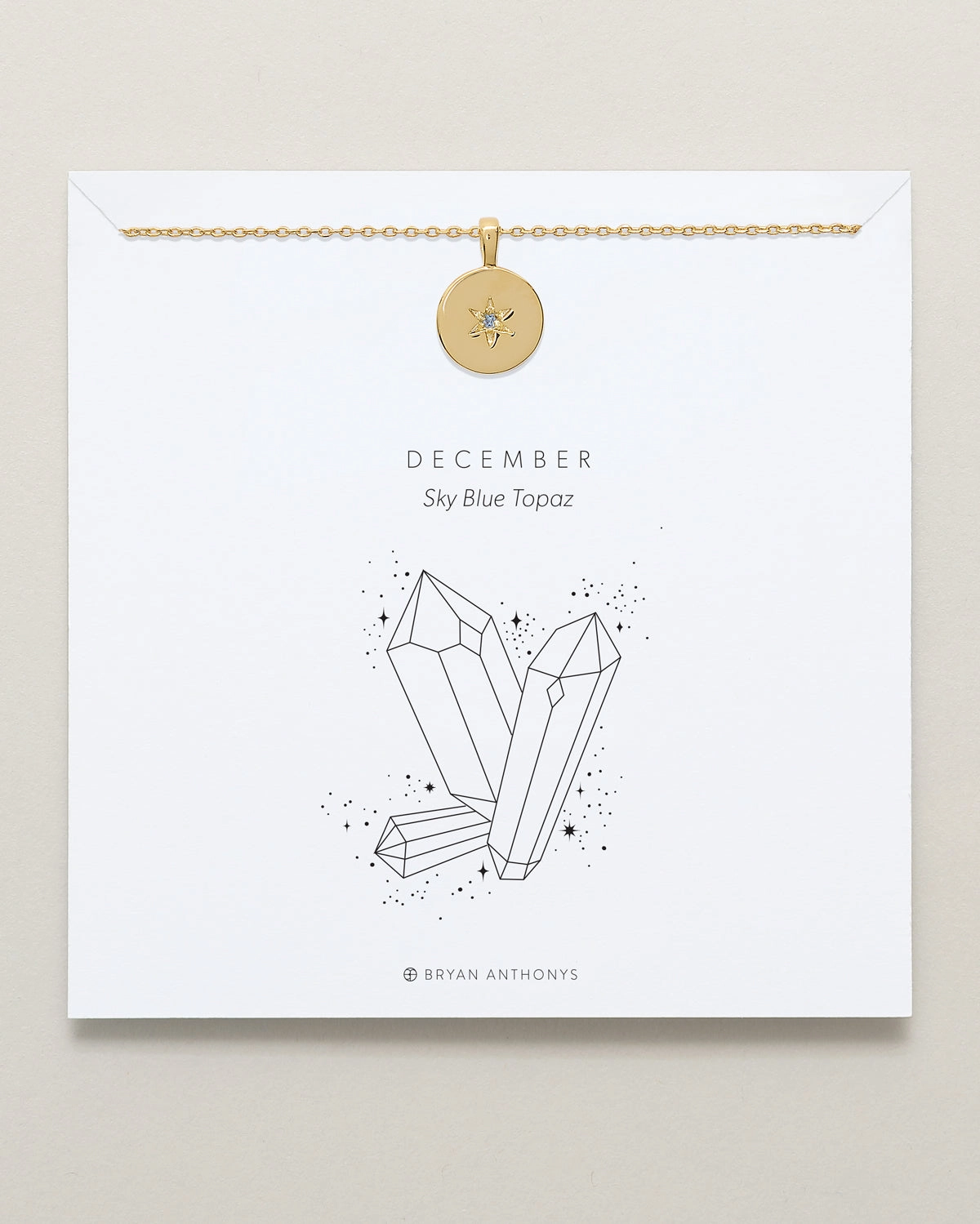 Birthstone Pendant Necklace — Sky Blue Topaz