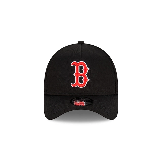 Boston Red Sox Black with Official Team Colours Logo 9FORTY A-Frame Snapback