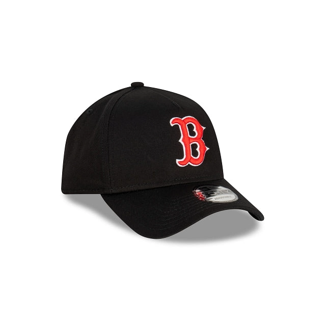 Boston Red Sox Black with Official Team Colours Logo 9FORTY A-Frame Snapback