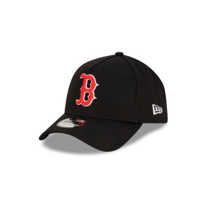 Boston Red Sox Black with Official Team Colours Logo 9FORTY A-Frame Snapback
