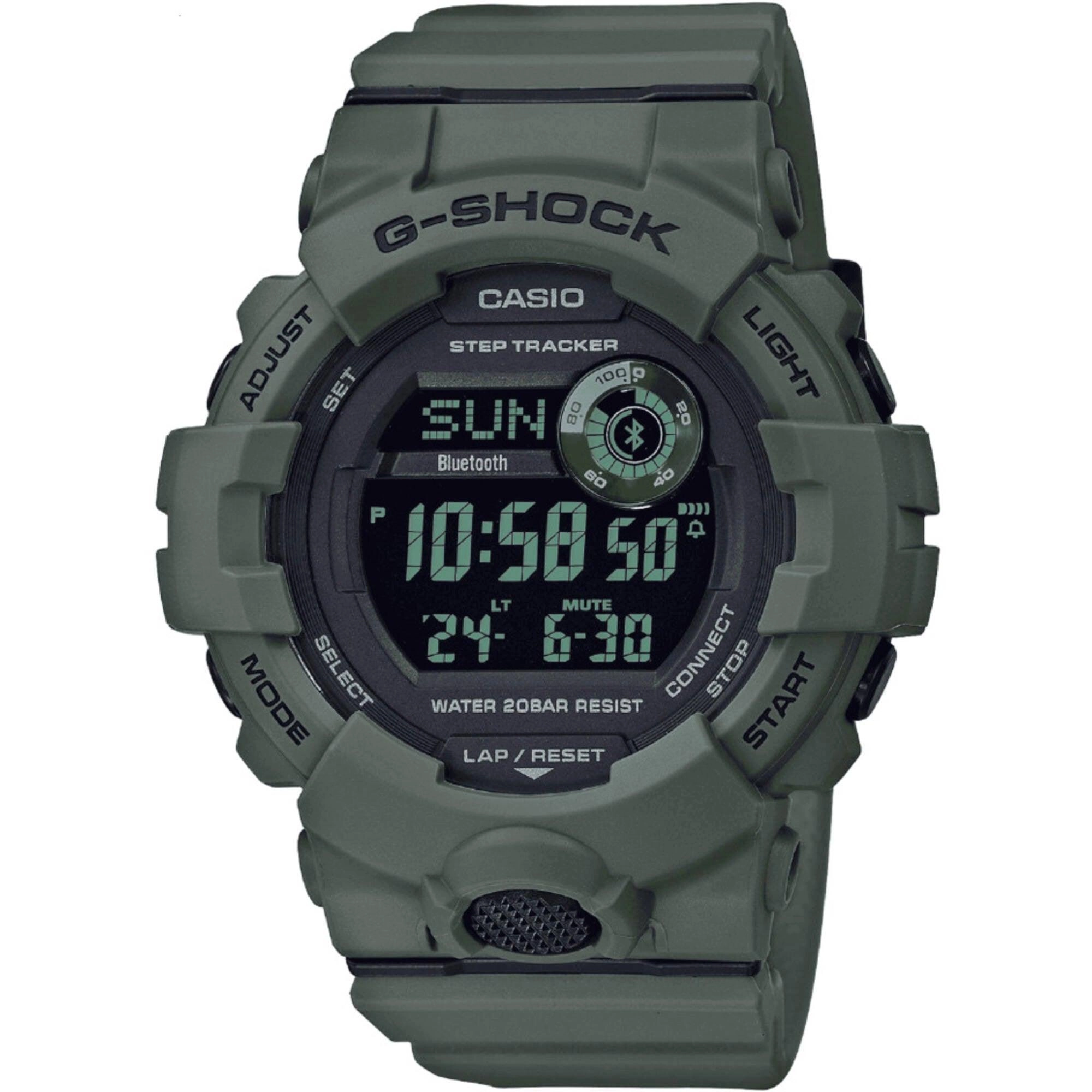 Casio Men's Digital Watch - G-Shock G-Squad 800 Series Green Resin Strap | GBD800UC-3