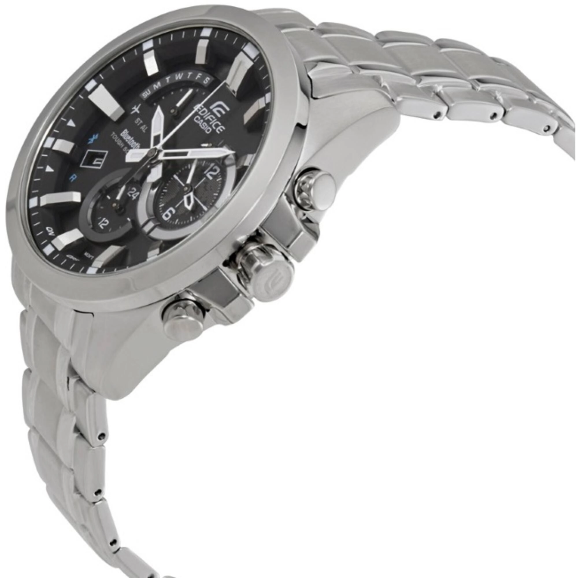 Casio Men's Watch - Edifice Bluetooth Black Dial Silver Tone Bracelet | EQB510D-1A