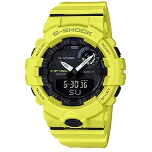 Casio Men's Watch - G-Shock Black Analog-Digital Dial Yellow Strap | GBA-800-9ACR