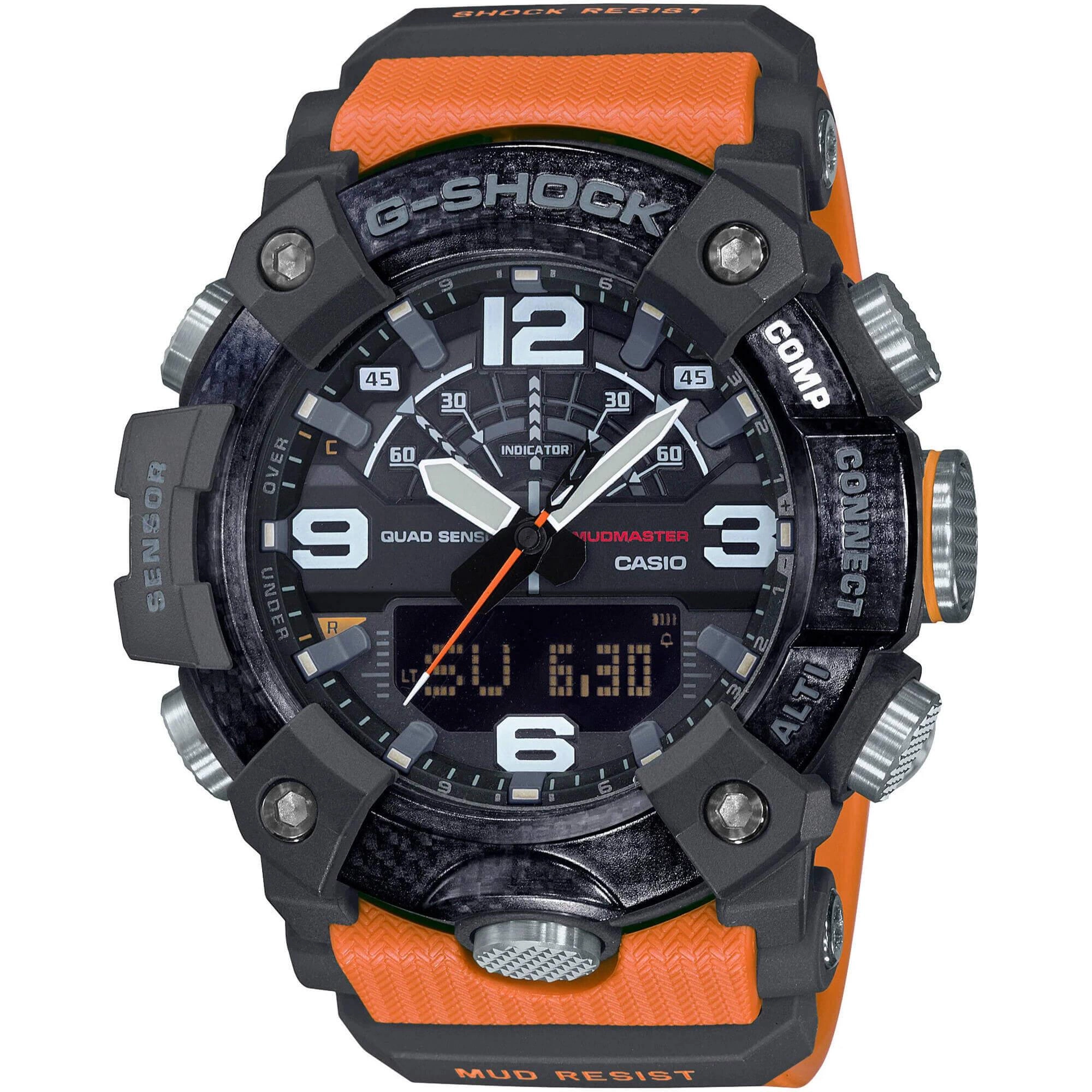 Casio Men's Watch - G-Shock Mudmaster Orange Resin Strap Analog-Digital | GGB100-1A9