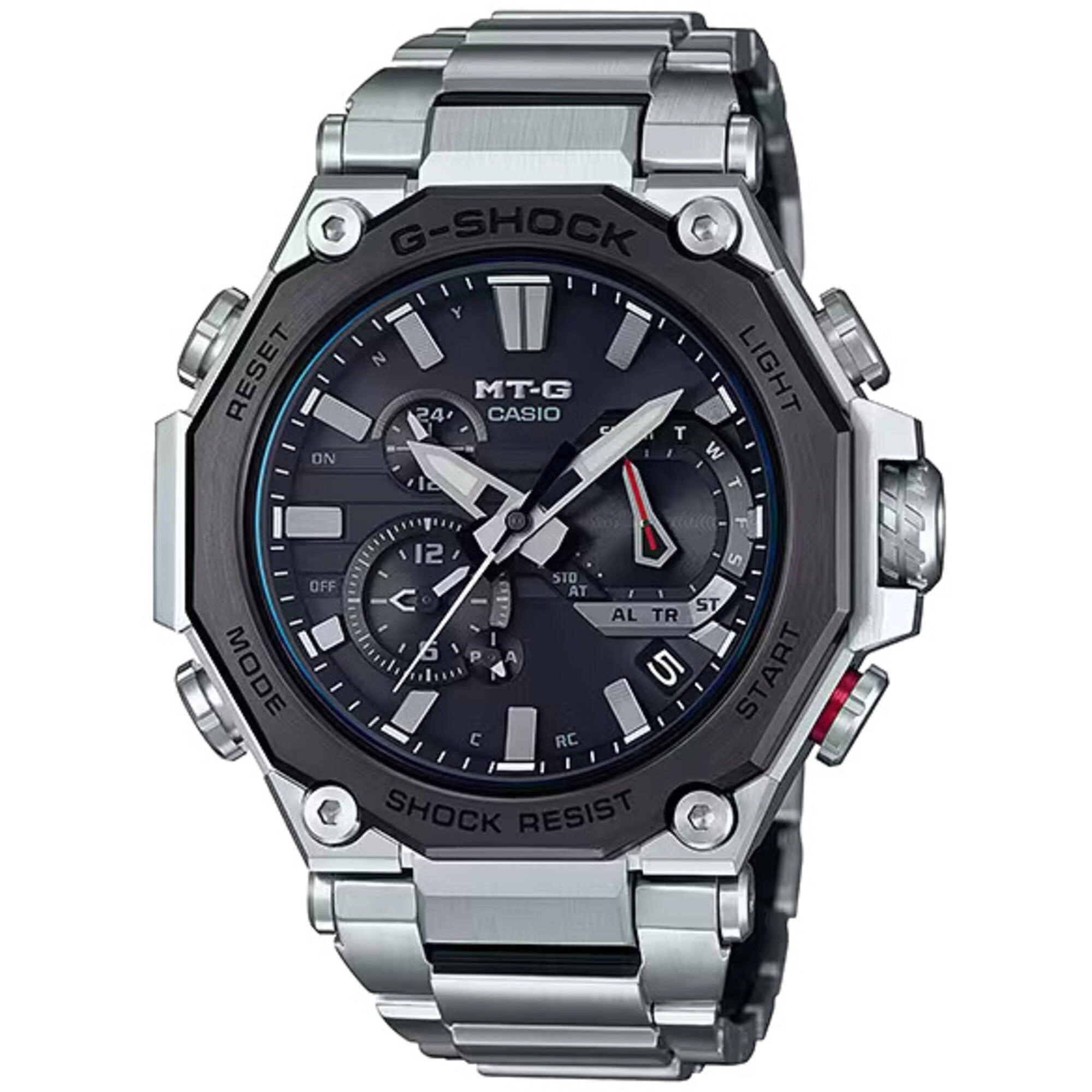 Casio Men's Watch - G-Shock Tough Solar Powered Silver Bracelet | MTG-B2000D-1ACR