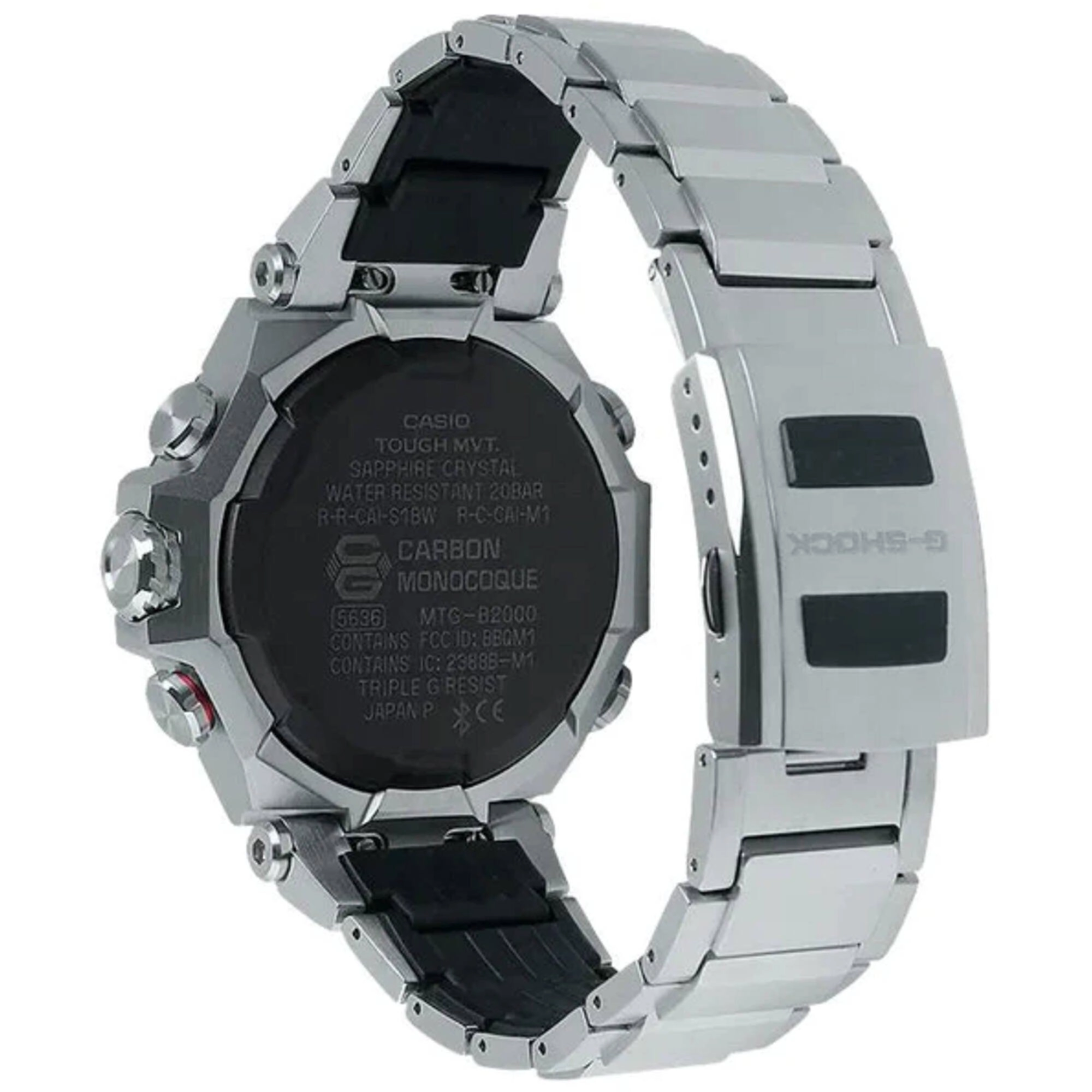 Casio Men's Watch - G-Shock Tough Solar Powered Silver Bracelet | MTG-B2000D-1ACR