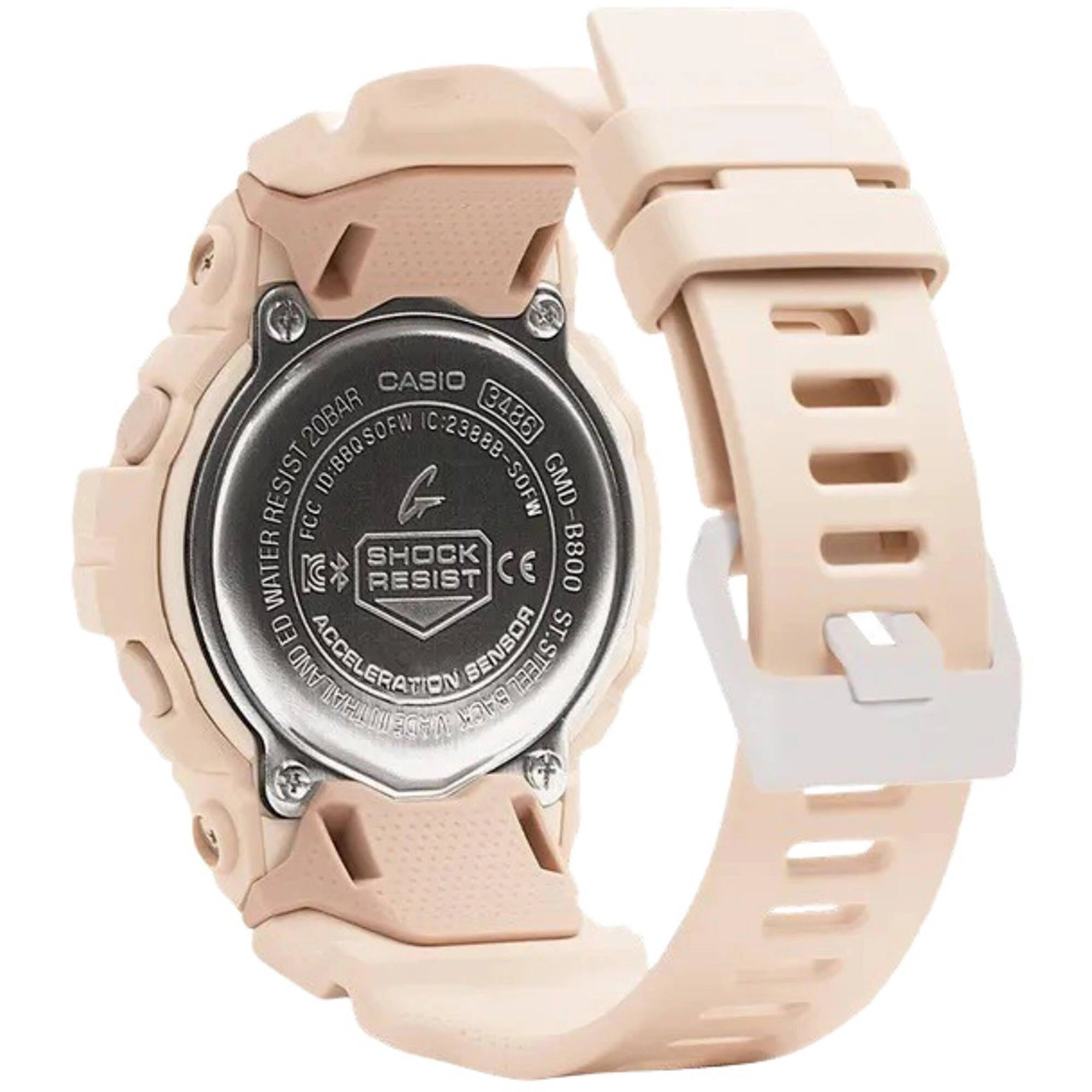 Casio Women's Digital Watch - G-Shock Pink and Grey Dial Resin Strap | GMD-B800-4CR