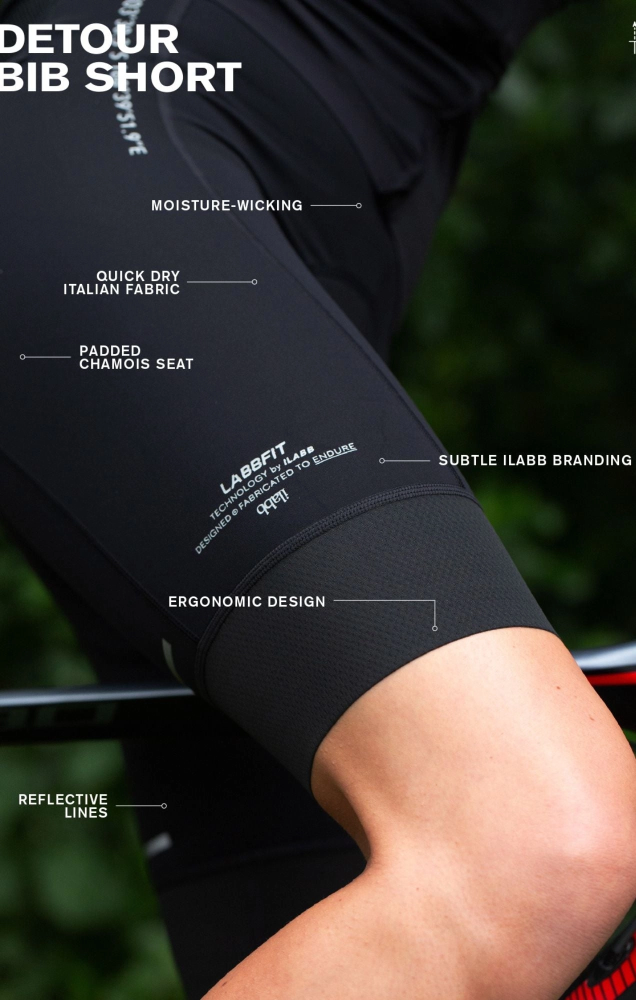 Detour Bib Short - Men's BLACK