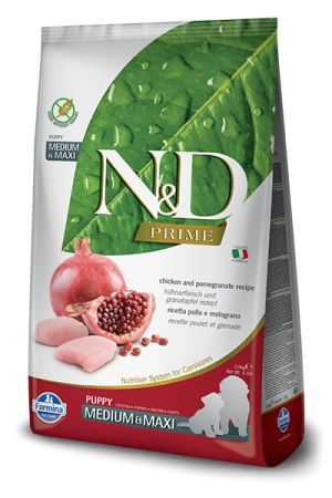 Farmina Natural & Delicious Prime Chicken & Pomegranate Puppy Medium & Maxi Dry Dog Food