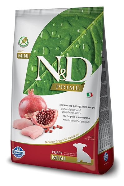 Farmina Natural & Delicious Prime Chicken & Pomegranate Puppy Mini Dry Dog Food
