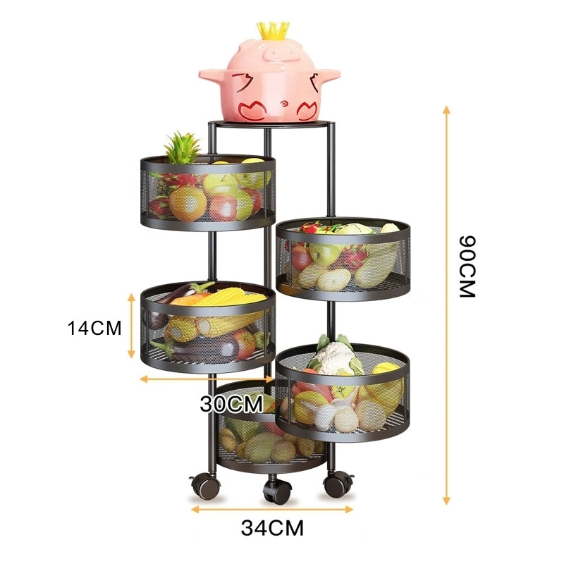 Kitchen Storage Rotatable Vegetable And Fruit Storage
