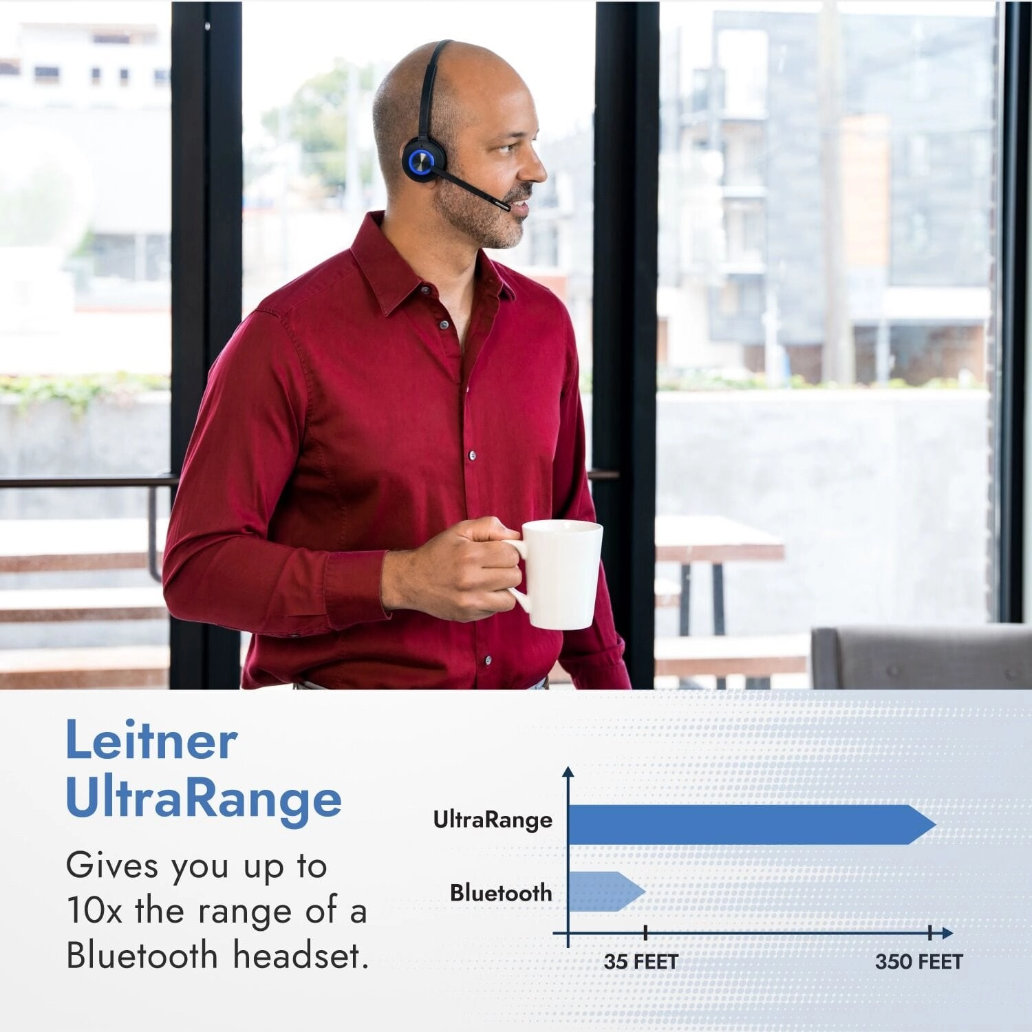 Leitner LH470 Wireless Computer Headset – USB Dongle