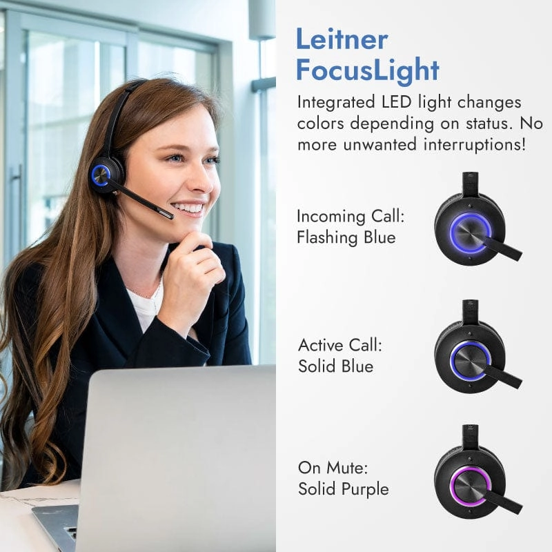 Leitner LH470 Wireless Computer Headset – USB Dongle