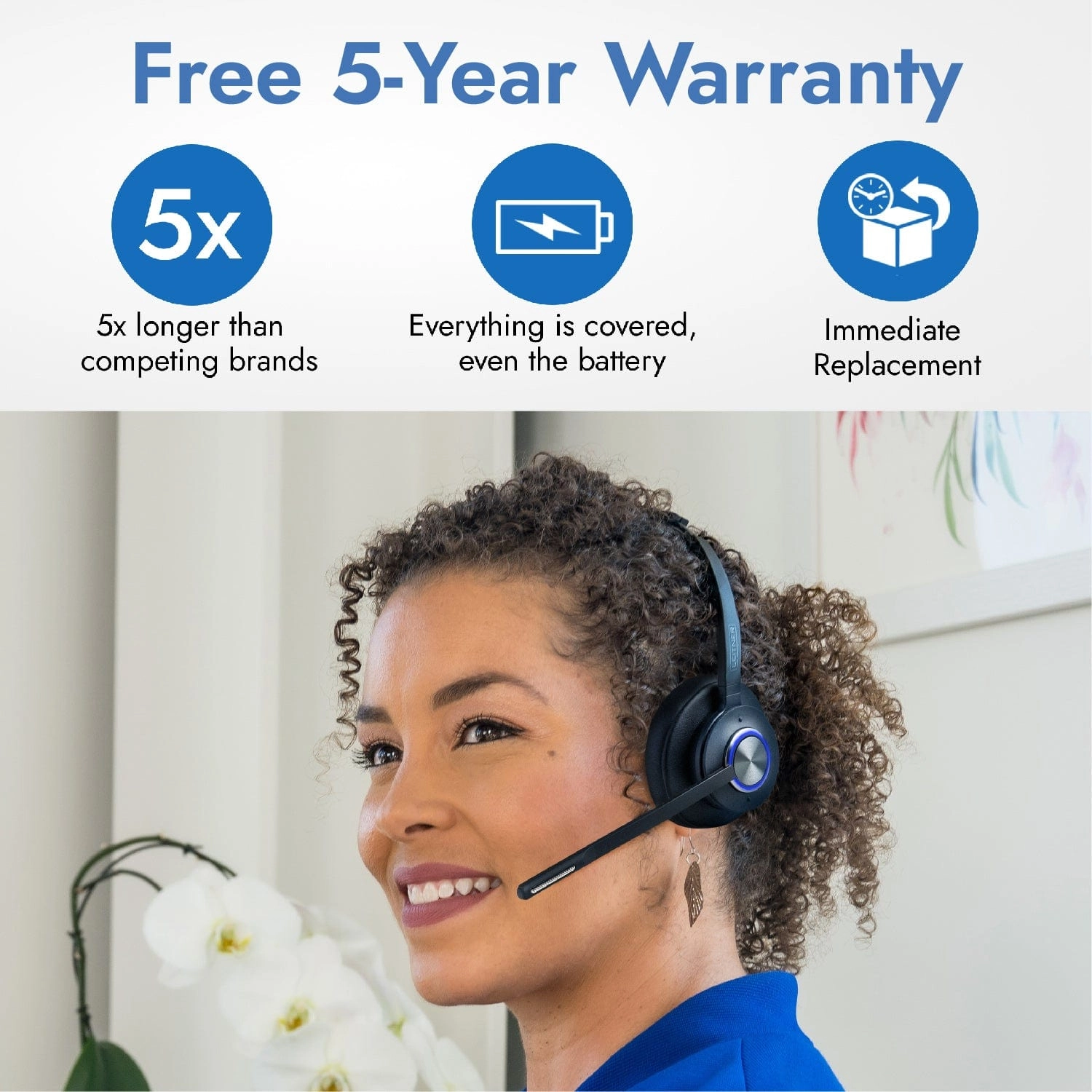 Leitner LH470XL Wireless Computer Headset – USB Dongle