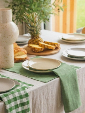 Linen Placemats Set of 2 | Matcha Green