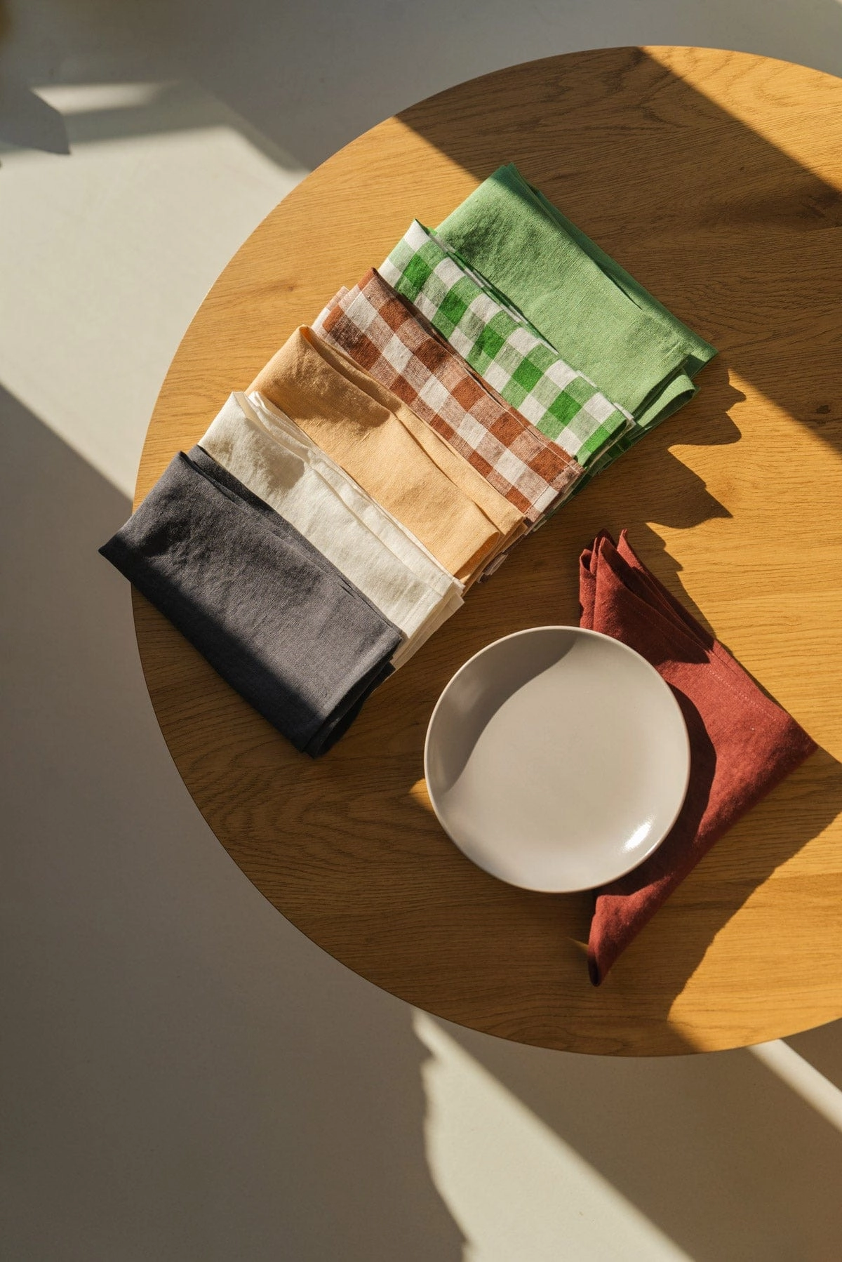 Linen Placemats Set of 2 | Mocha Gingham