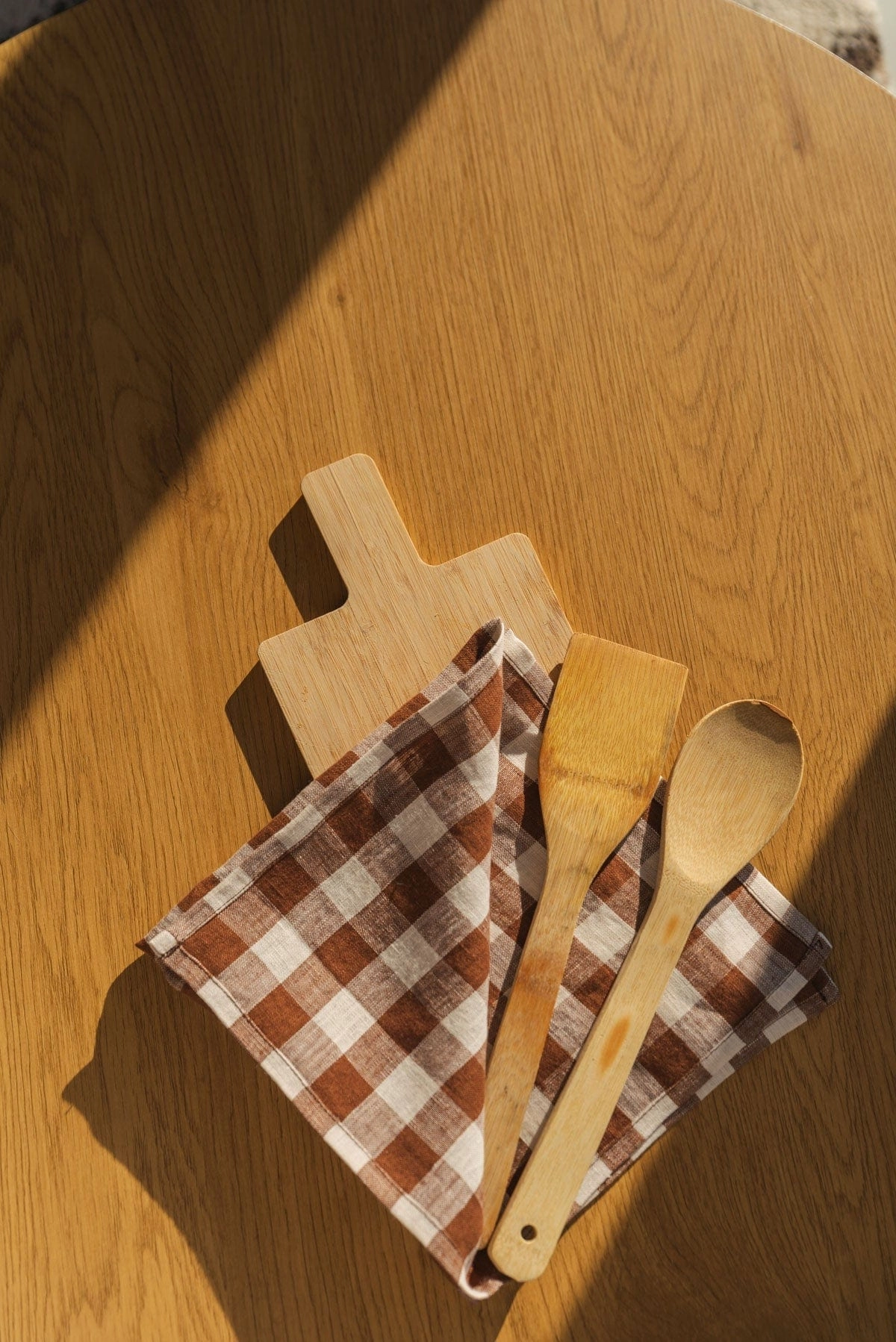 Linen Placemats Set of 2 | Mocha Gingham