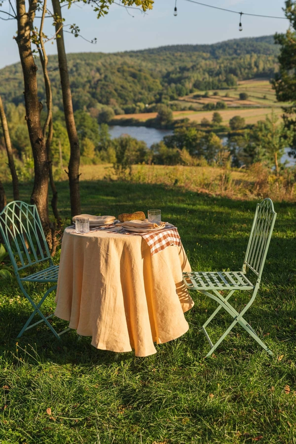 Linen Placemats Set of 2 | Mocha Gingham