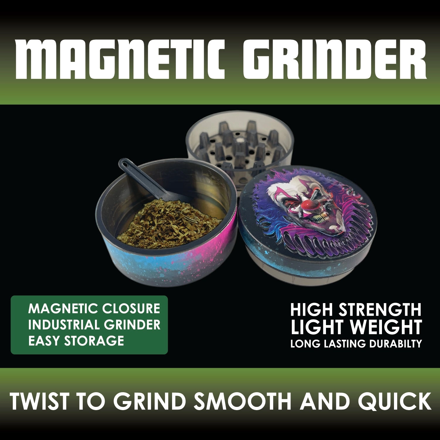 Metal and Plastic Magnetic Grinder - 12 Pieces Per Retail Ready Display 22923