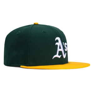 New Era 9Fifty MLB Basic Oakland Athletics Home Snapback Hat - Green. Gold