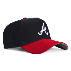 New Era 9Forty A-Frame Atlanta Braves Snapback Home Hat - Navy. Red