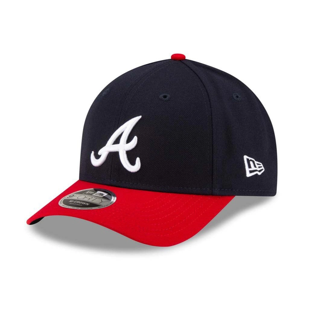 New Era 9Forty M-Crown Atlanta Braves Snapback Home Hat - Navy. Red