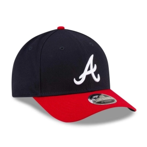 New Era 9Forty M-Crown Atlanta Braves Snapback Home Hat - Navy. Red