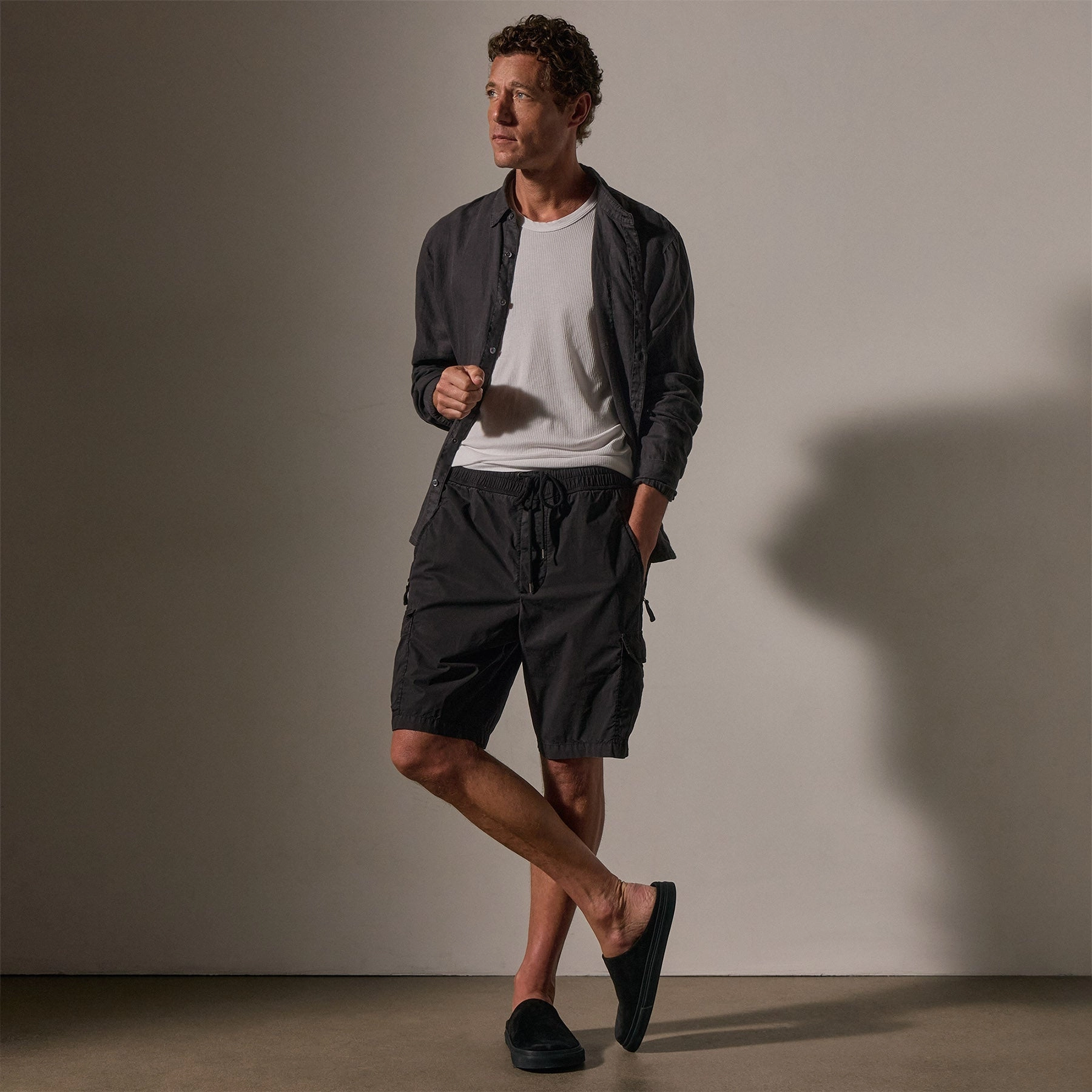 Parachute Poplin Cargo Short - Black