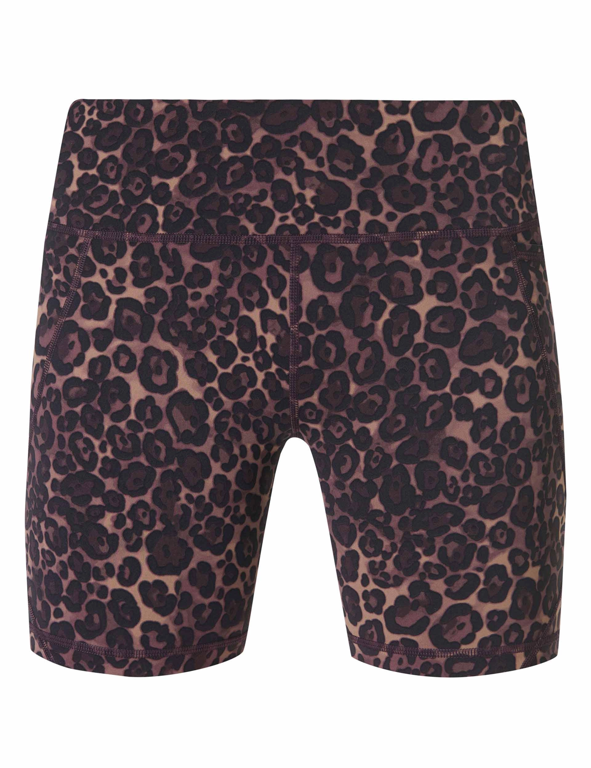 Power 6" Cycling Shorts - Brown Wild Leopard Print