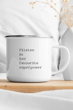 "Pilates Superpower" Enamel Mug