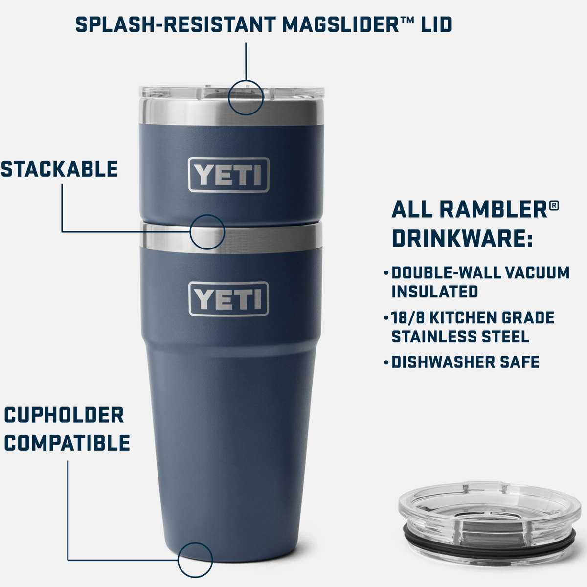 Rambler 20 oz Stackable Cup with MagSlider Lid