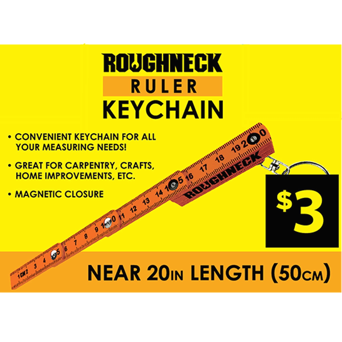 Roughneck Ruler Keychain - 8 Pieces Per Retail Ready Display 41768