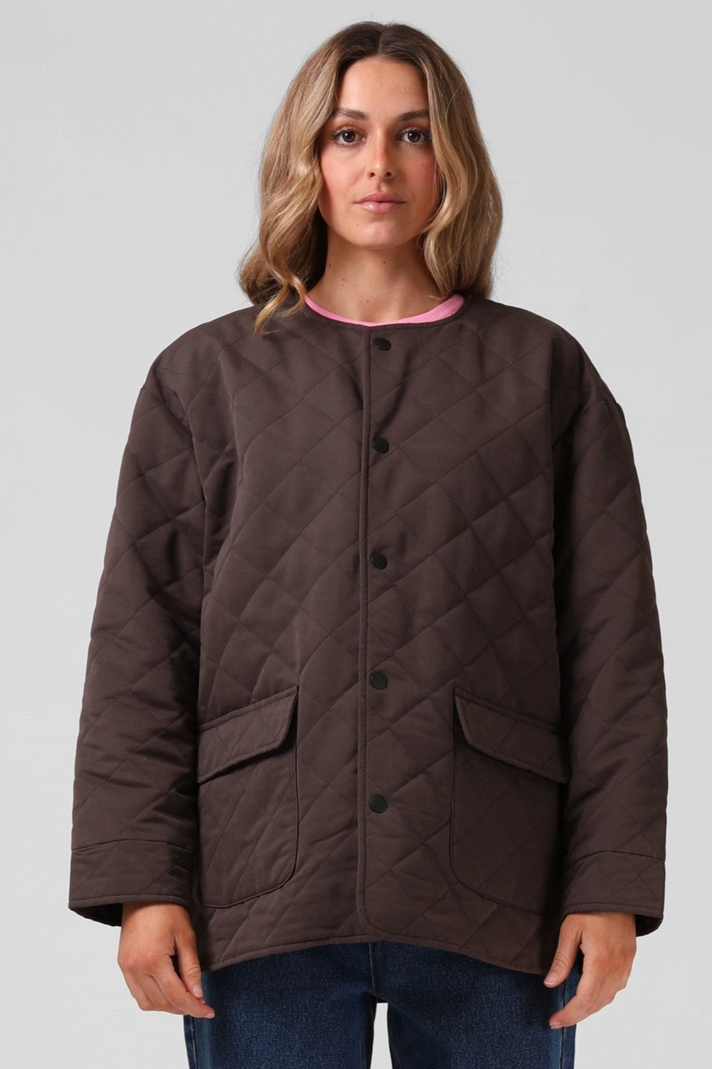 RPM Quilted Jacket Dark Chocolate