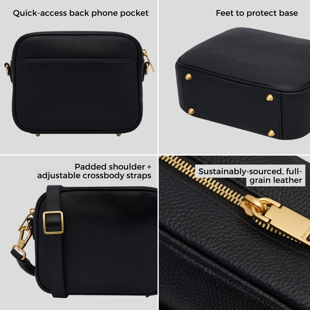 Sidekick Leather Crossbody Bag -- Black