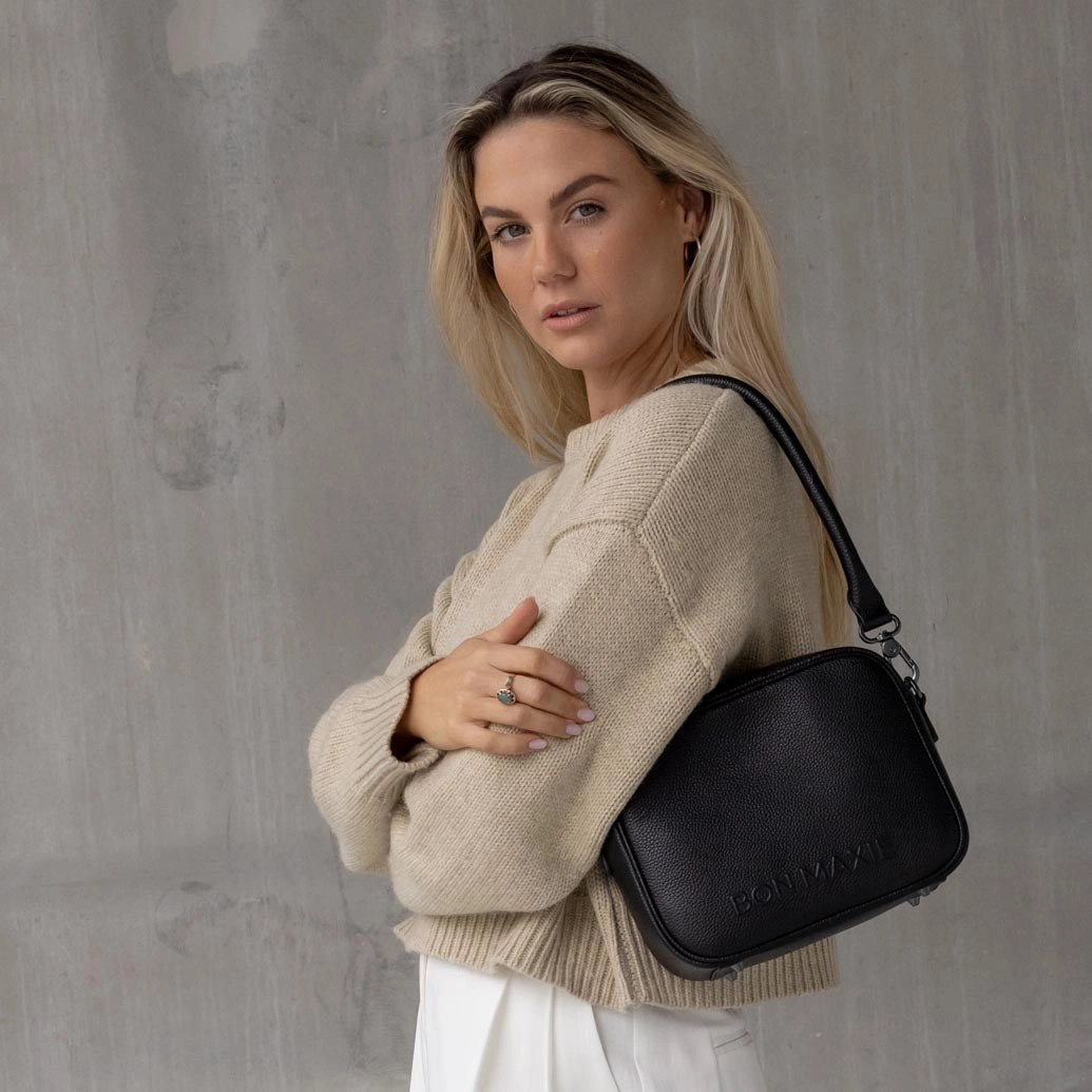 Sidekick Leather Crossbody Bag -- Black
