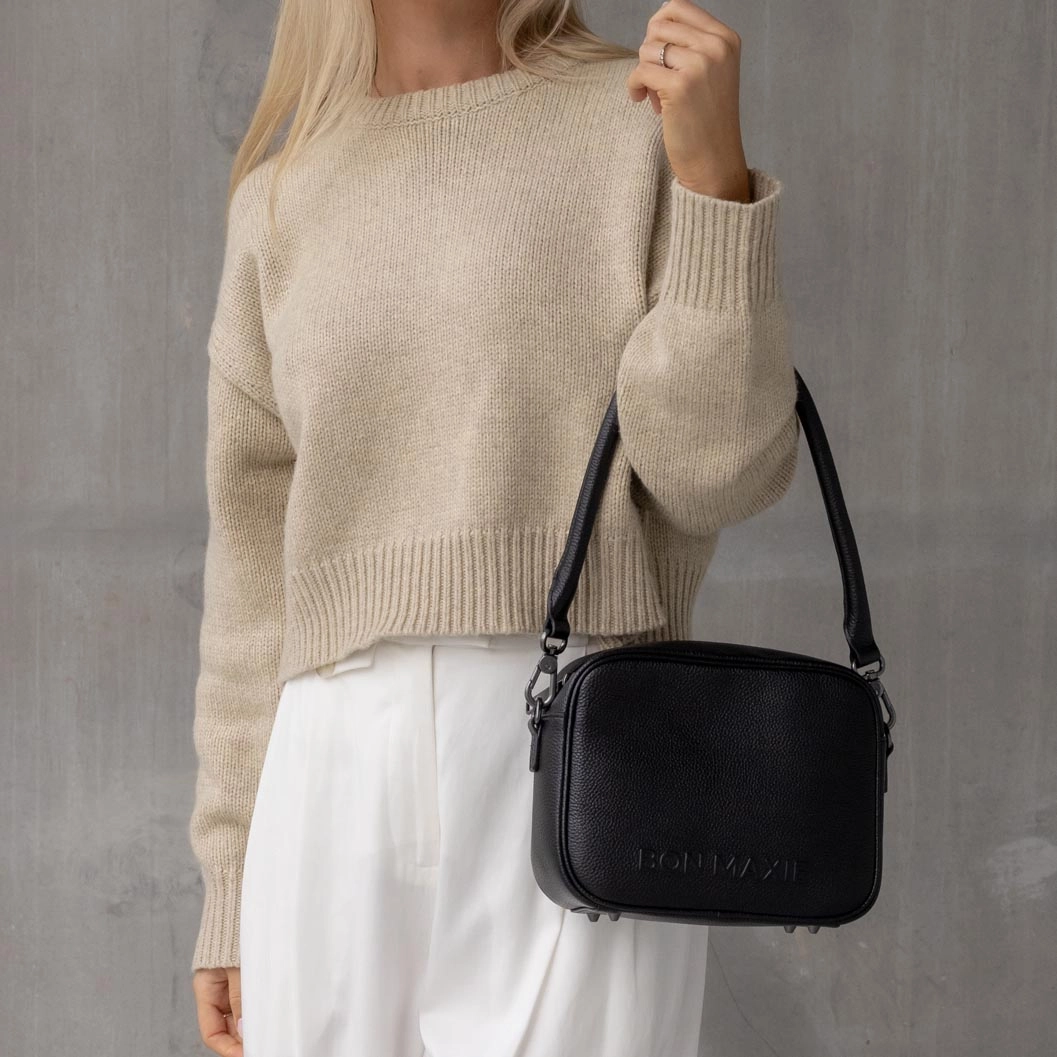 Sidekick Leather Crossbody Bag -- Black