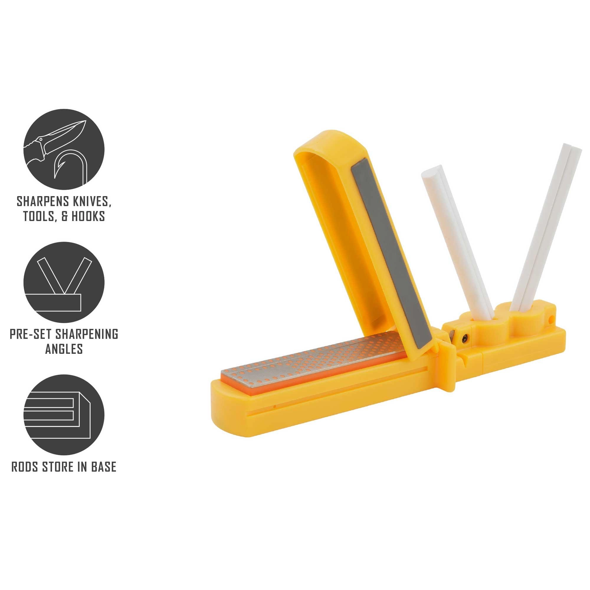 Smith's Tool Sharpener - Pre-Aligned Carbide Blades with Diamond Stone | SMCCD4