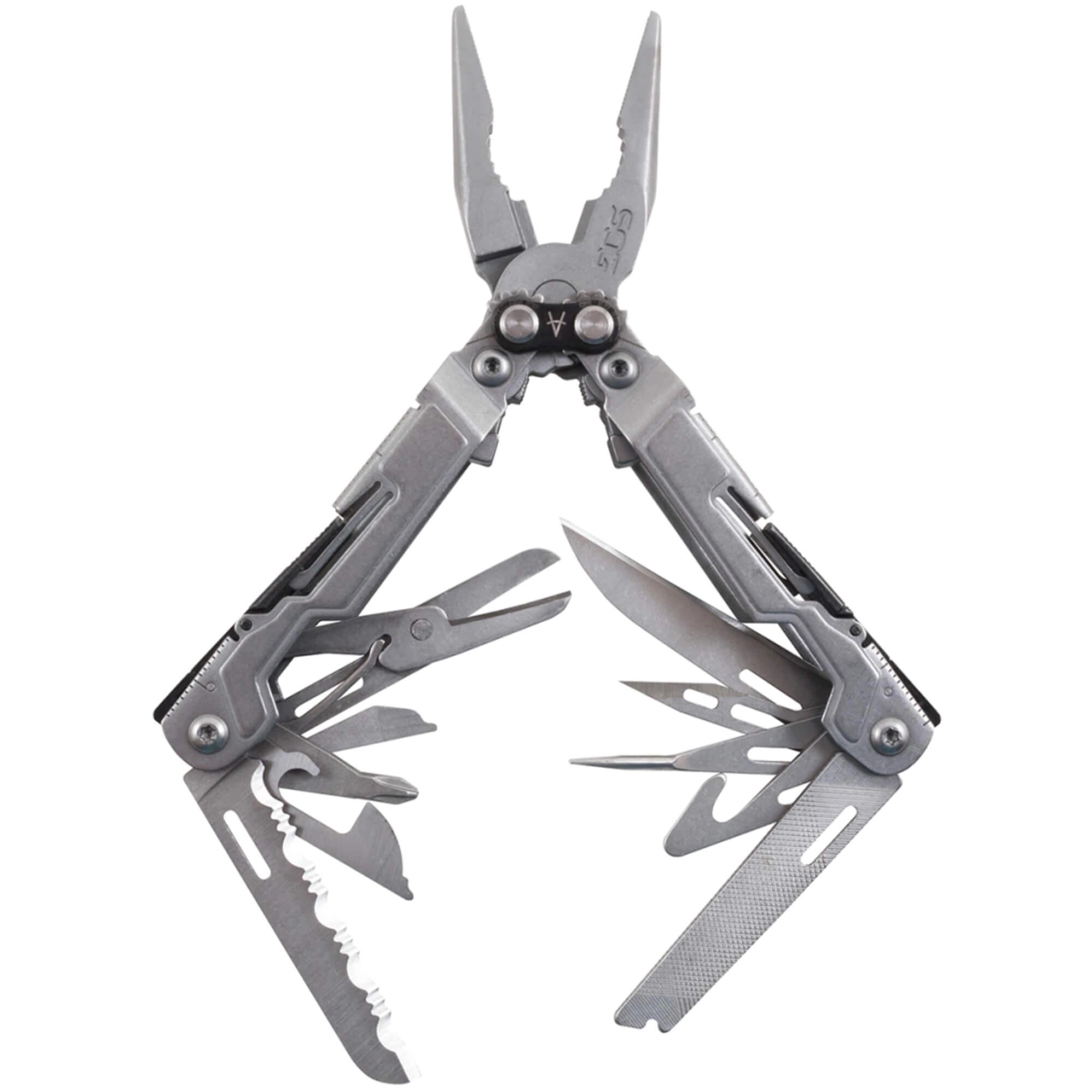 SOG Mini Multi-Tool - PowerPint Silver Stainless Steel with 18 Tools | PP1001-CP